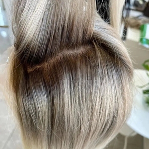 Topper anteriore In pizzo HD invisibile capelli umani di qualità Kosher ebraica 4x4 parrucchino In seta con Base In seta con pizzo sul davanti - Product Image 2