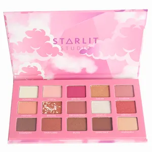 High Pigment Easy to Wear Low MOQ Eyeshadow Palette Latest Makeup Pro 15 Color Colour Board Eyeshadow Palette
