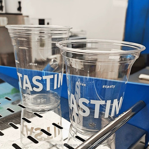Sütlü Çay Bardağı Tek Kullanımlık PET Soğuk İçecek Bardağı Kapaklı Şeffaf Kahve Bardağı İçecek Bardağı 98mm Çaplı Plastik Bardak Özel - Product Image 4