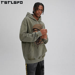 Personnalisation en gros de sweat-shirts en coton biologique pour hommes, imprimés numériquement, surdimensionnés, lavés, de haute qualité, pour l'hiver - Product Image 4