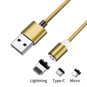 3 en <span class=keywords><strong>1</strong></span> USB magnético de <span class=keywords><strong>1</strong></span> M o 2M <span class=keywords><strong>Cable</strong></span> de carga USB de teléfono para iOS micro tipo C de Nylon del cargador del teléfono celular - Product Image 5