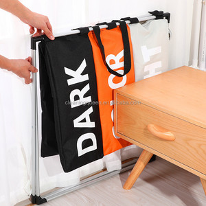 Hot bán tùy chỉnh có thể gập lại 3 phần Giặt Vải cản trở SORTER Giỏ túi bin bẩn quần áo túi với khung nhôm - Product Image 3