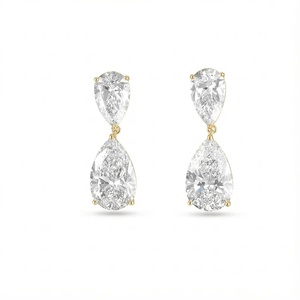 ต่างหูเพชรทรงหยดน้ำ Infinite Pear - ทอง 9k, 14k, 18k - Product Image 5