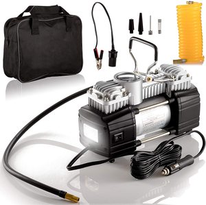 Pompe portable 12 volts 150 PSI robuste, numérique avec manomètre pour pneus de voiture et SUV - Product Image 4