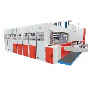 3 colors semi-auto chain feeder corrugated box printing machine printer slotter die cutter machine