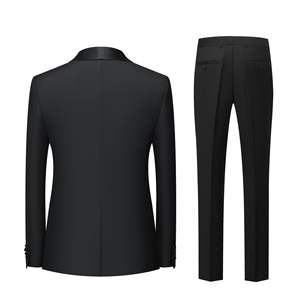 <span class=keywords><strong>M</strong></span>-6XL 黑色男士婚礼派对三件套大码单排扣西装外套裤子马甲修身燕尾服套装拉链 - Product Image 6