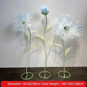 Flores de Amapola Artificiales de Seda para Decoración de Bodas, Escenarios, Diseño de Escenarios, Exhibiciones Florales Artificiales, Decoración de Escaparates - Product Image 5