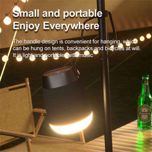 Enceinte Bluetooth sans fil, basses puissantes, lumière LED d'ambiance, en tissu, étanche, petite enceinte audio pour l'extérieur - Product Image 4