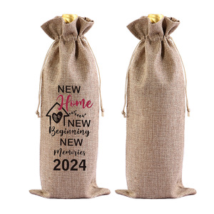 Sacchetto Regalo Personalizzato in Lino con Coulisse per Bottiglia <span class=keywords><strong>di</strong></span> Vino, per 75° <span class=keywords><strong>Compleanno</strong></span>, Ecologico, Vendita all'Ingrosso - Product Image 5