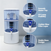 Système de filtration d'eau portable par gravité pour la maison avec lampe UV intégrée et purificateur d'eau auto-nettoyant à alimentation par gravité pour la consommation domestique