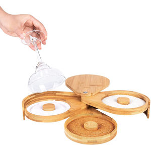 Margarita Salt Rimmer Set Bamboo 3-Ties Cocktail Glass Rimmer, Party Bar Accessoires - Product Image 4