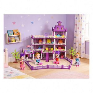 Ensemble de meubles de salle de bain pour maison de poupée avec baignoire, lavabo, miroir, décoration en plastique, jouet créatif pour enfants, salle de jeux familiale - Product Image 5