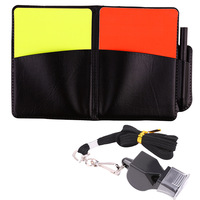 Ensemble en gros de cartes d'arbitre sifflet crayon de tableau de bord de carte jaune rouge pour équipement d'entraînement sportif d'école de basket-ball de football