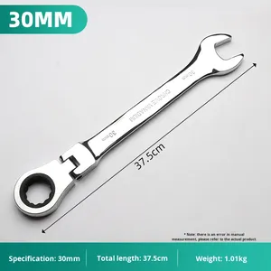 Llave de trinquete de doble uso con cabezal giratorio bidireccional personalizable, de acero de calibre 45, sin garantía - Product Image 5