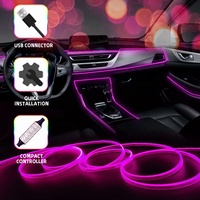 Bande lumineuse LED d'ambiance pour tableau de bord de voiture Lemombo, contrôlée par commande manuelle, RGB 1-en-1, étanche IP68, DC5V, compatible universellement