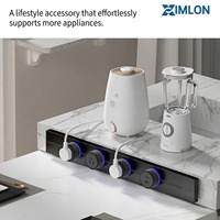 XIMLON Prise sur rail mobile 3 couleurs avec bande lumineuse LED à détecteur de mouvement intégré pour bureau intelligent, chambre et cuisine