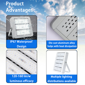 Projecteur à mât haut LED Xindeco IP67 60-300W 120-160lm/W Aluminium 100-277VAC 3000-6500K Garantie 5 ans Lumière de jardin extérieure - Product Image 4