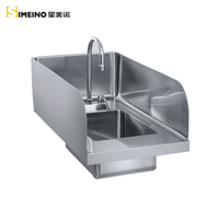 Évier de cuisine professionnel multifonctionnel pour restaurant, table de travail en acier inoxydable à deux niveaux avec double évier pour le rangement de la vaisselle