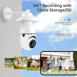 4MP 2K 5GHz 360 toàn cảnh Wifi HD tầm nhìn ban đêm <span class=keywords><strong>IP</strong></span> đám mây surveil Mini Home an ninh không dây bóng đèn PTZ Mạng CCTV <span class=keywords><strong>Camera</strong></span> - Product Image 5