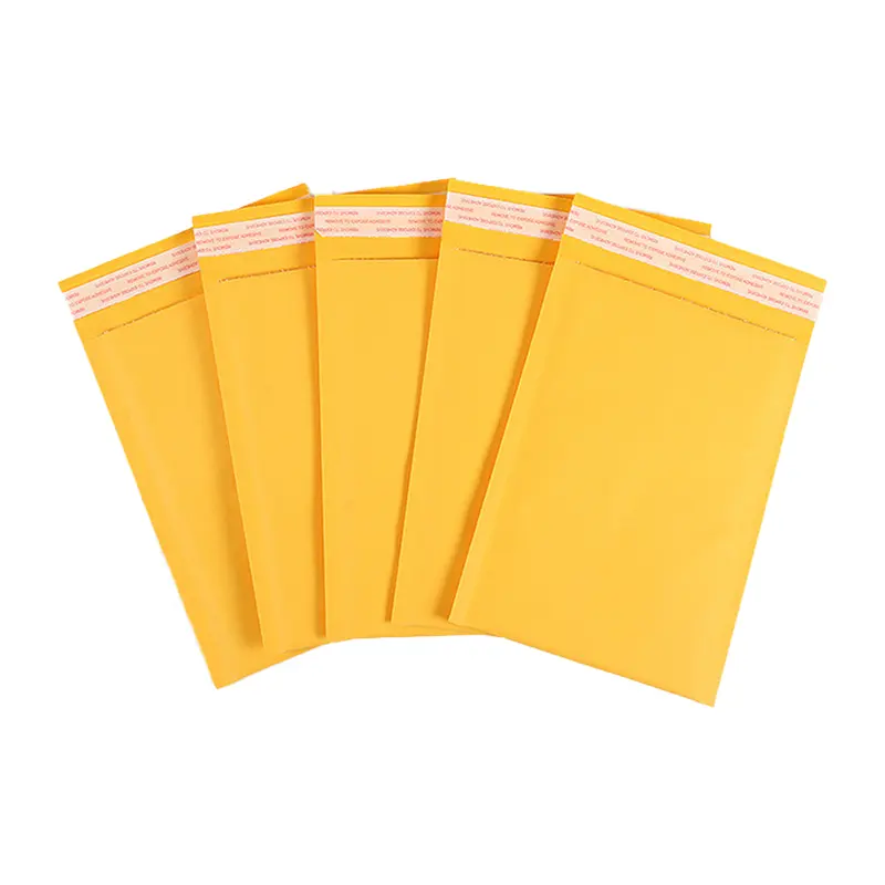 Preço barato Amarelo Bubble Mailer Logotipo Personalizado Kraft Envelope Acolchoado Sacos De Transporte Postal Para Produtos Eletrônicos