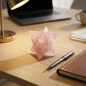 Vente en gros de pierres semi-précieuses sculptées et gravées en quartz rose étoilé Markaba, pour la méditation, l'énergie positive, le Reiki, le Feng Shui, etc. - Product Image 3