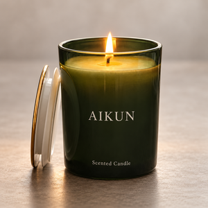 Ensemble cadeau de bougies parfumées Aikun en verre transparent, plusieurs tailles, avec plusieurs mèches, étiquette personnalisée, emballage en boîte, marque privée, OEM, ODM, commande en gros - Product Image 2