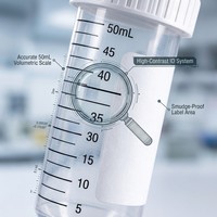 Lot de tubes de centrifugation stériles jetables de 50 ml pour laboratoire, flacons centrifuges pour expériences biologiques, échantillons de recherche médicale en laboratoire