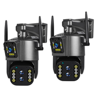 Caméra IP 8K Intérieure WiFi PTZ WiFi Trois Objectifs Double Écran Zoom Optique 10X Caméra Solaire à Vision Nocturne