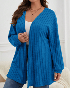 Nuova Giacca in Maglia da Donna Autunno-Inverno, Manica Lunga, Tinta Unita, Scollo a V, Stile Cardigan, Moda Plus Size - Product Image 4