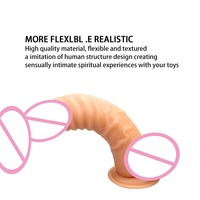 Venta al por mayor de consoladores de silicona realistas, flexibles, suaves, portátiles e impermeables para hombres y mujeres.