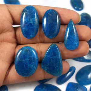 Radha Arts Natural Blue Apatite Cabochon Mix Shape Loose Gemstone for Jewelry Making Crafts Wire Wrapping DIY Healing - Product Image 1