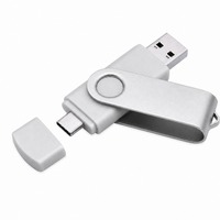 Clé USB pivotante 2-en-1 Type C USB 2.0 en plastique 16 Go 32 Go 64 Go avec logo personnalisé – Cadeau promotionnel