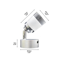 Lampe de lecture RV à trois couleurs, à intensité variable, 12V 24V, argentée, pour camping-car, caravane, bateau, marine