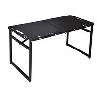 Table pliante rectangulaire moderne en acier pour 6 personnes, idéale pour le camping, les pique-niques, facile à plier et à nettoyer, parfaite pour la salle de sport.