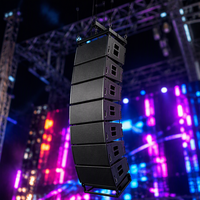 Système de sonorisation pour scène intérieure/extérieure : Enceinte Line Array passive double 10 pouces et Subwoofer 18 pouces avec caisson en bois et système Ferrite