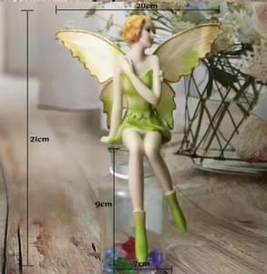 Figuras <span class=keywords><strong>de</strong></span> <span class=keywords><strong>Hadas</strong></span> <span class=keywords><strong>de</strong></span> Resina con Diseño Bonito, Miniaturas <span class=keywords><strong>de</strong></span> <span class=keywords><strong>Hadas</strong></span> Verdes con Alas - Product Image 6