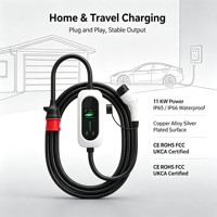 Cenwell 3.5kW/7kW/11kW/22kW 16A/32A Chargeur portable Type 1/Type 2/GBT, avec WiFi OCPP IP65, câble de 5 m pour véhicule électrique