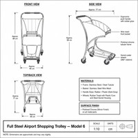 Carrito de Equipaje de Tres Ruedas Pingfang con Logotipo Personalizado, Carro de Acero Inoxidable para Aeropuerto, Precio Competitivo