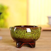 Pot de fleur Vintage finition émaillée nouveau Design four à haute température changement décoration de la maison succulentes plantation élégante utilisation de bureau