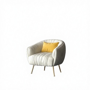 Wholesale Modern Stainless Steel Legs Fabric <b>Round</b> Sofa <b>Chair</b> for Outdoor Use for Hotels - Product Image 2