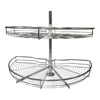 JIEEN CHAN 80cm H80cm Meja Putar 180 Derajat Modern Berbahan Logam, Lazy Susan, Piring Penyimpanan, Diameter 600mm, Kedalaman Kabinet Dapur