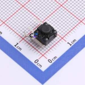 TC-00100FSA-050E Tactile Switch Through hole Component (THT) Switch Single Pole Single Throw Round Button 2.5N 6mm - Product Image 1