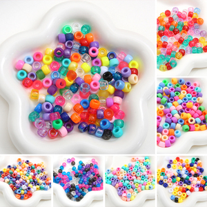 Vente <span class=keywords><strong>en</strong></span> gros de perles poney <span class=keywords><strong>en</strong></span> <span class=keywords><strong>plastique</strong></span> acrylique de 9mm décoration de tresses de cheveux perles à gros trous pour le bricolage accessoires de cheveux dreadlocks fabrication de bijoux - Product Image 5
