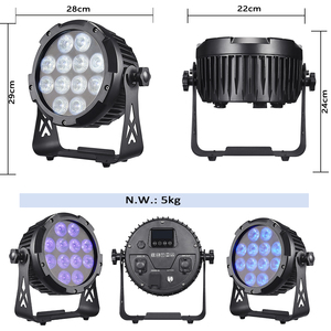 Ngoài trời 20000mAh pin 12x18W rgbwa UV 6in1ip65 pin không thấm nước Powered không dây DMX LED mệnh đám cưới ánh sáng - Product Image 4