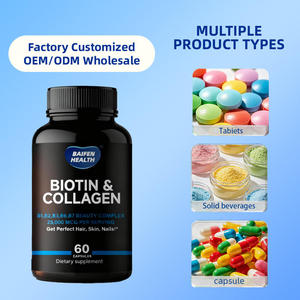 Capsules de croissance capillaire OEM pour adultes à la biotine et au collagène 2500mcg, complément vitaminique, soutien immunitaire, 60 capsules/flacon - Product Image 4