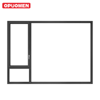 Fenêtre à battants horizontaux en aluminium de conception moderne, à ouverture simple, avec volet magnétique pour chambre à coucher, salon, hôtel