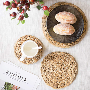 Round Rattan <strong>Placemats</strong> <strong>Circle</strong> Woven Seagrass <strong>Placemats</strong> Water Hyacinth Straw Braided Table <strong>Placemat</strong> - Product Image 4
