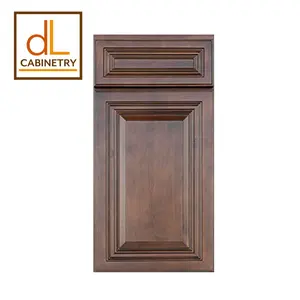 Dark Caramel Raised Panel Solid Birch Wood Natural Finish Kitchen Cabinets Doors Panel Sample American Warehouse Stock