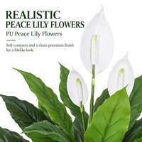 Plante artificielle Spathiphyllum résistante aux UV et ignifuge, fleurs artificielles pour la décoration d'anniversaire, d'hôtel, de bureau, sur mesure