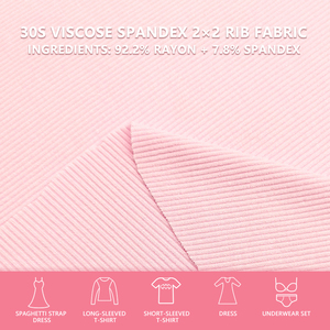30S Viscose Spandex 2x2 Rib Fabric 150cm Width 250gsm Super Stretch Knitted For Vests T Shirts Base Shirts <b>Underwear</b> Apparel - Product Image 2